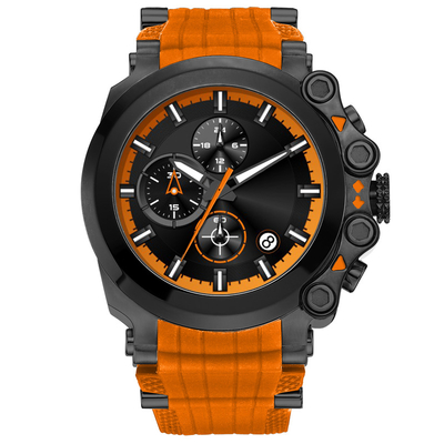 Wholesale Hot Sale Chronograph Sports Orange Quartz Watches Luxury Brand Men's Wrist Watch Japan Movt Wrist Watch
